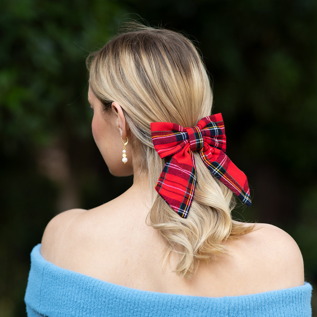 Moño - Scottish Tartan Mini Large Bow