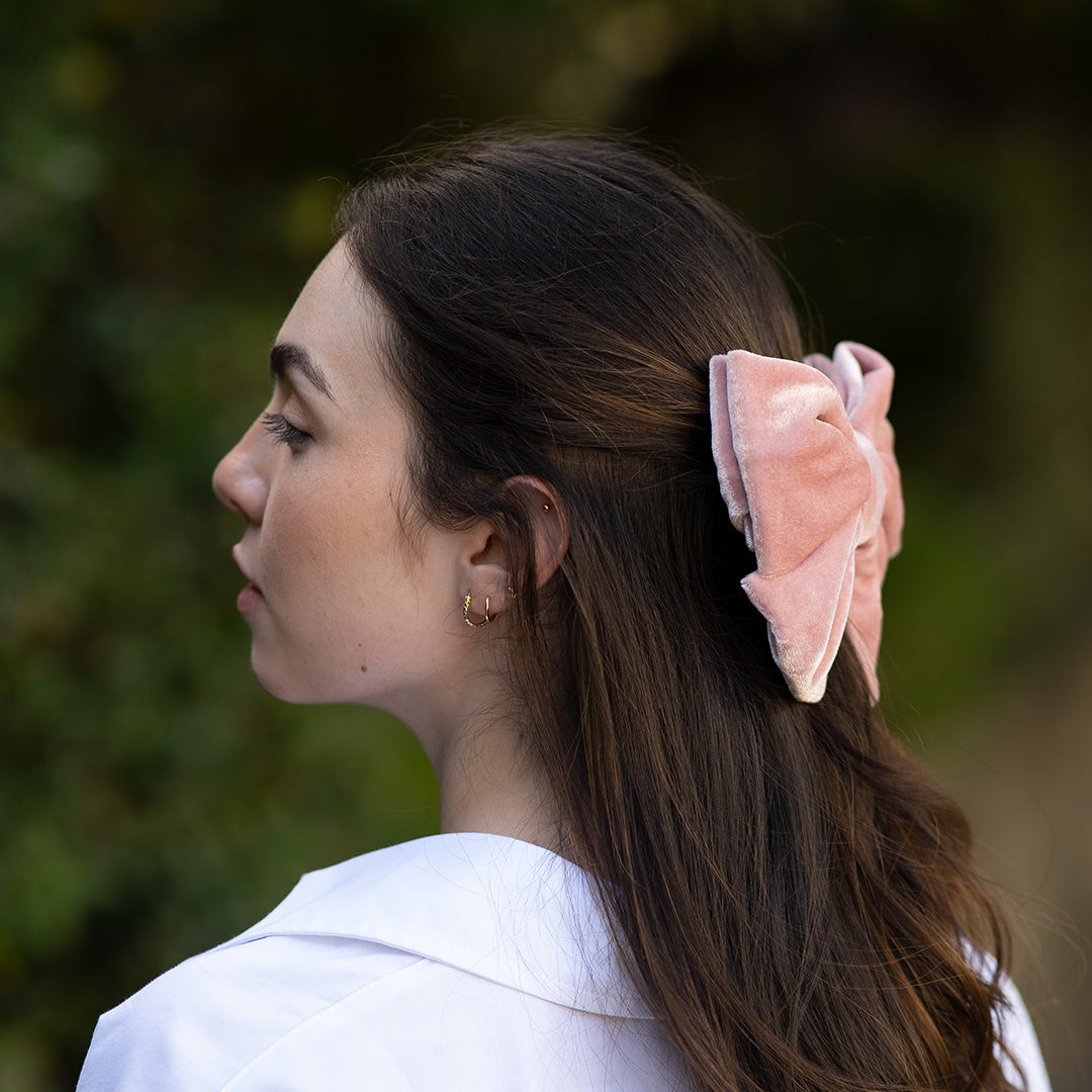 Moño - Pink Velvet Bow
