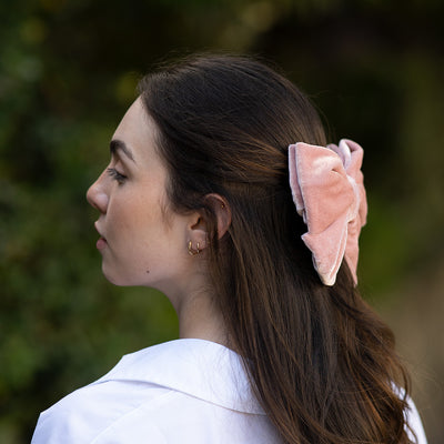 Moño - Pink Velvet Bow