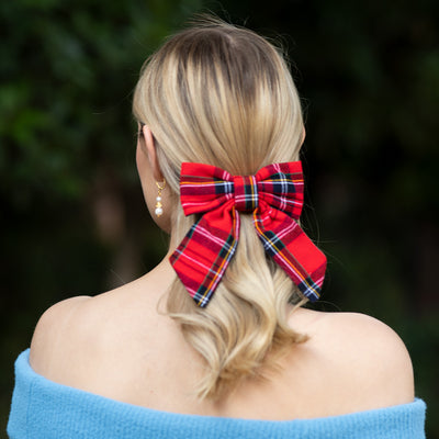 Moño - Scottish Tartan Mini Large Bow
