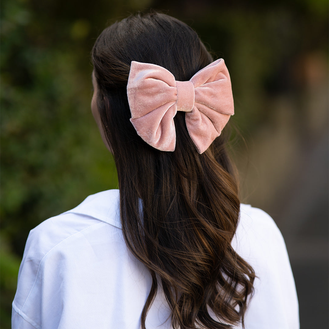 Moño - Pink Velvet Bow