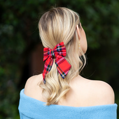 Moño - Scottish Tartan Mini Large Bow