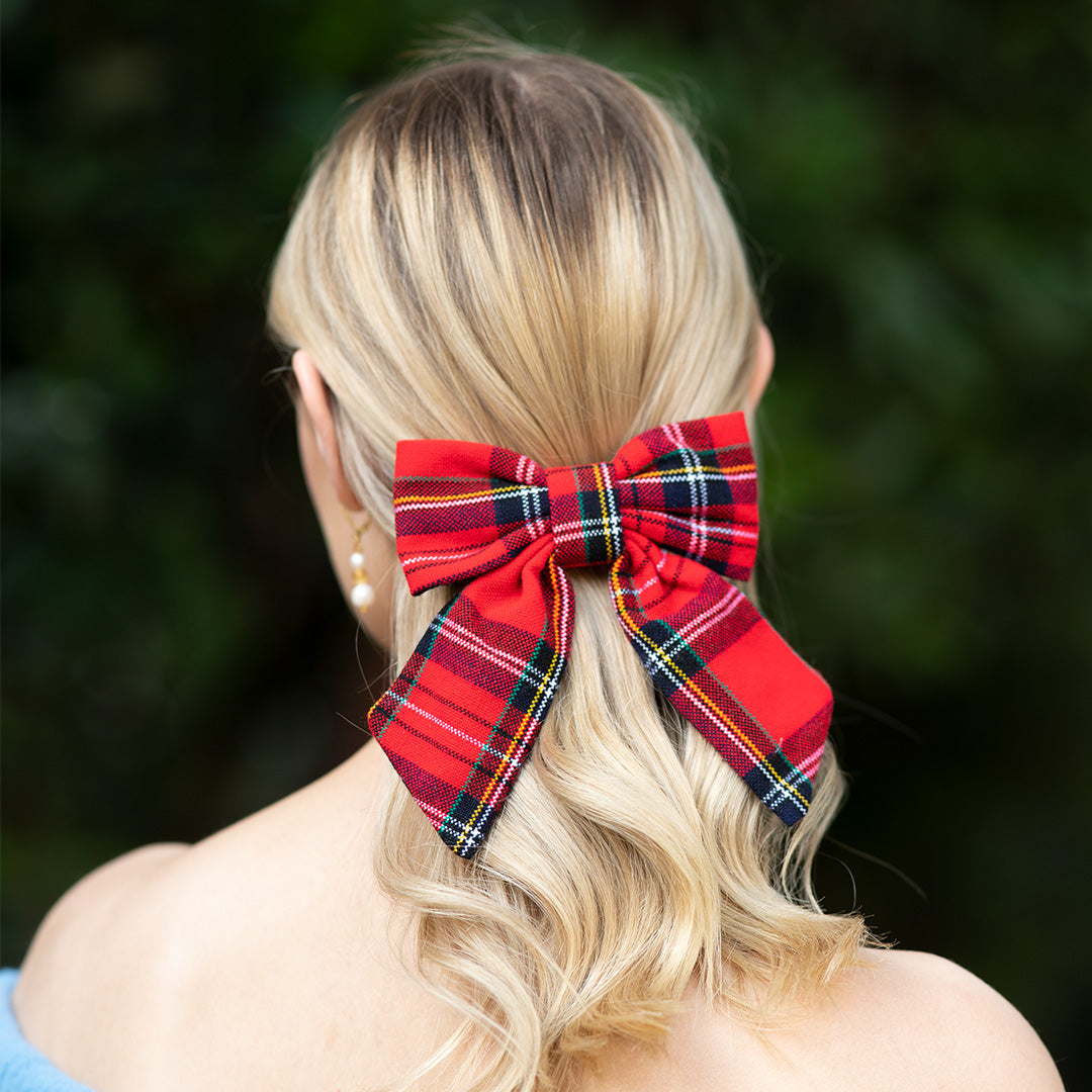 Moño - Scottish Tartan Mini Large Bow