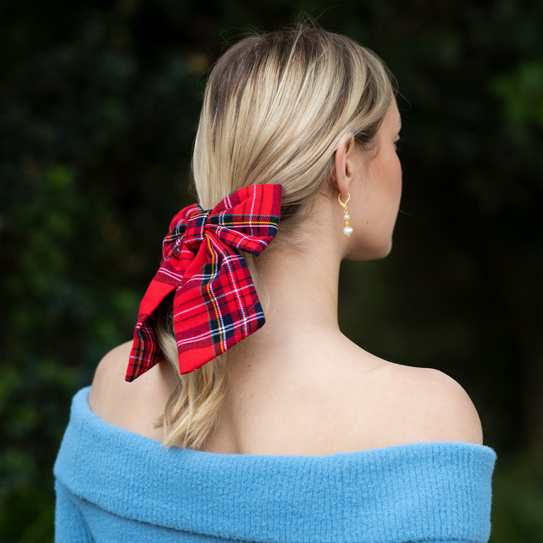 Moño - Scottish Tartan Large Bow