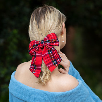 Moño - Scottish Tartan Large Bow