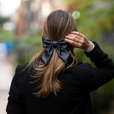 Moño - Mini Large cuerina negro