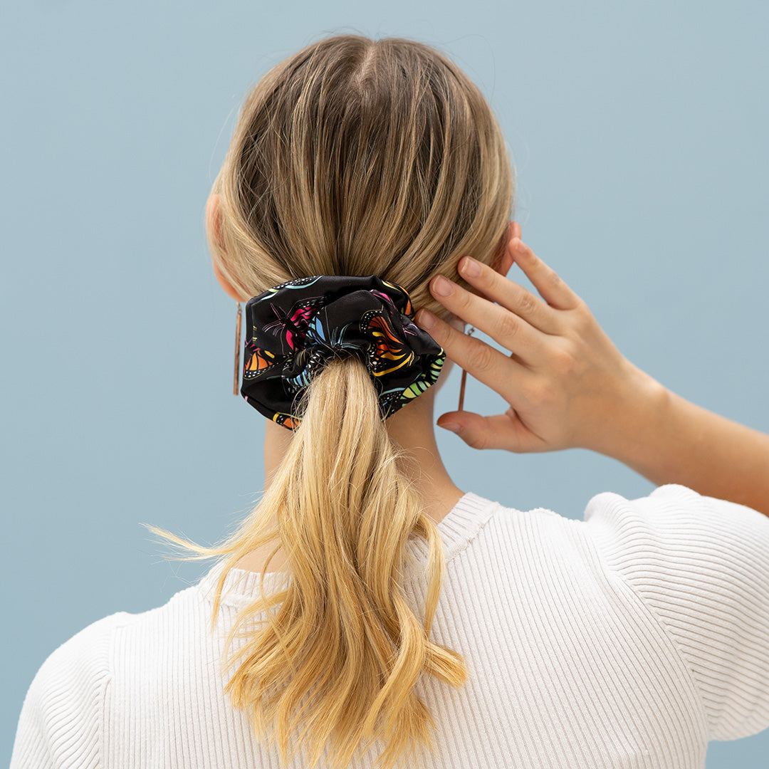 Scrunchie - Black Butterflies Petit