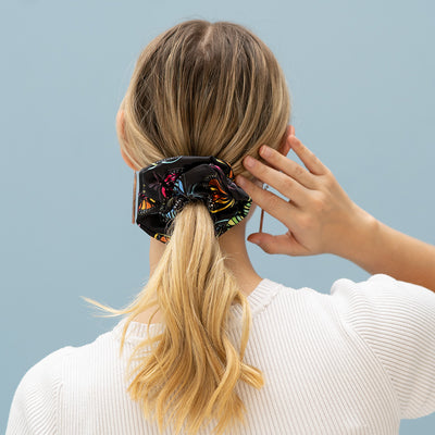 Scrunchie - Black Butterflies Petit