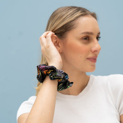 Scrunchie - Black Butterflies Petit