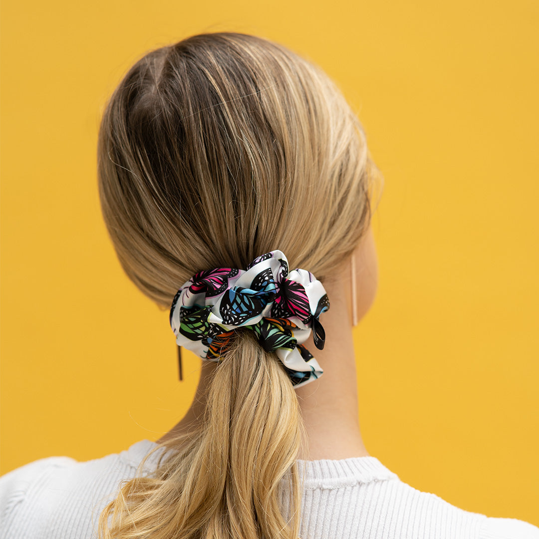 Scrunchie - White Butterflies Petit