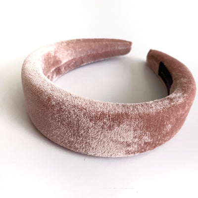Balaca en terciopelo rosado claro