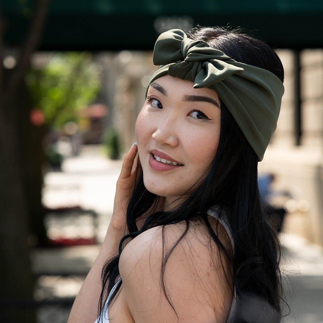 Banda con Moño - Basic Olive Green